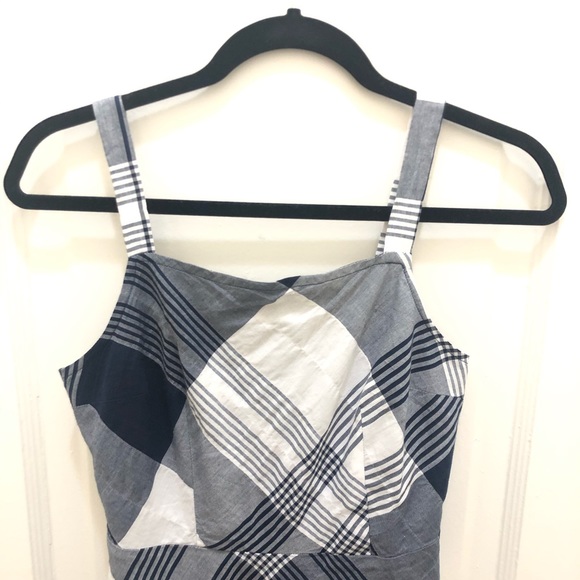 Maison Jules Gingham Dress in navy blue/white - Picture 2 of 7